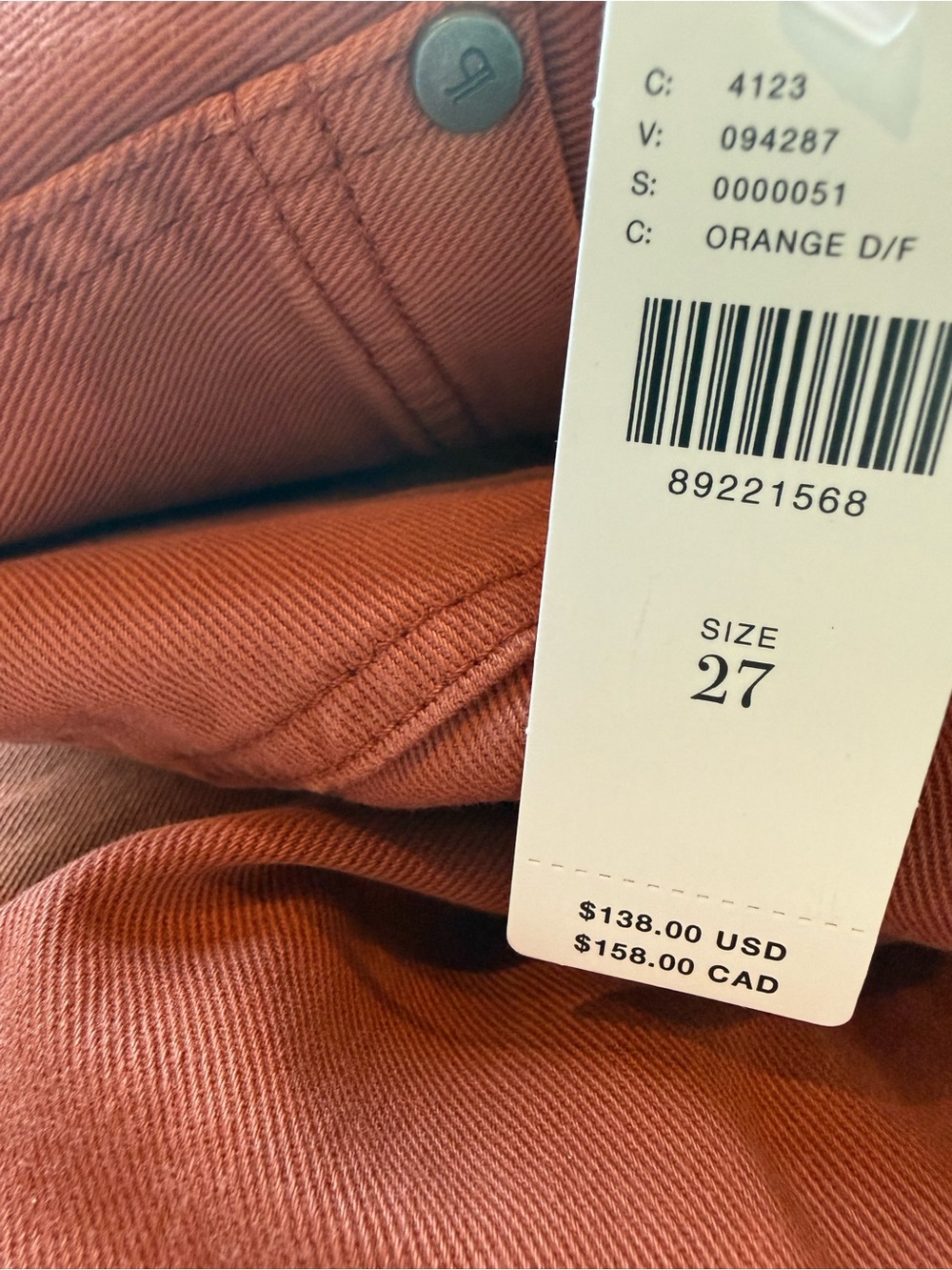 Pilcro Cropped Wide-Leg Jeans in Rust Orange - Picture 7 of 7